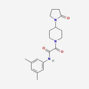 molecular formula C19H25N3O3 B5315286 N-(3,5-dimethylphenyl)-2-oxo-2-[4-(2-oxopyrrolidin-1-yl)piperidin-1-yl]acetamide 