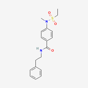 molecular formula C18H22N2O3S B5315287 4-[(ethylsulfonyl)(methyl)amino]-N-(2-phenylethyl)benzamide 