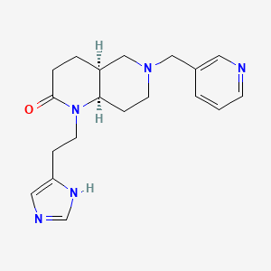 molecular formula C19H25N5O B5315313 (4aS*,8aR*)-1-[2-(1H-imidazol-4-yl)ethyl]-6-(pyridin-3-ylmethyl)octahydro-1,6-naphthyridin-2(1H)-one 
