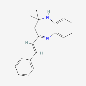 molecular formula C19H20N2 B5315357 2,2-dimethyl-4-(2-phenylvinyl)-2,3-dihydro-1H-1,5-benzodiazepine 
