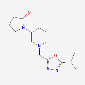 molecular formula C15H24N4O2 B5315364 1-{1-[(5-isopropyl-1,3,4-oxadiazol-2-yl)methyl]piperidin-3-yl}pyrrolidin-2-one 