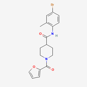 molecular formula C18H19BrN2O3 B5315372 N-(4-bromo-2-methylphenyl)-1-(2-furoyl)-4-piperidinecarboxamide 