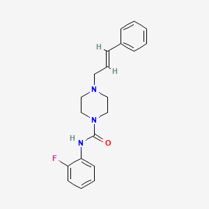 molecular formula C20H22FN3O B5315373 N-(2-fluorophenyl)-4-(3-phenyl-2-propen-1-yl)-1-piperazinecarboxamide 