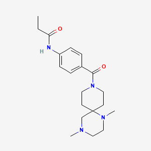 molecular formula C20H30N4O2 B5315375 N-{4-[(1,4-dimethyl-1,4,9-triazaspiro[5.5]undec-9-yl)carbonyl]phenyl}propanamide 