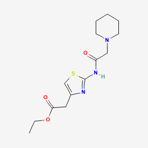 molecular formula C14H21N3O3S B5315379 ethyl {2-[(1-piperidinylacetyl)amino]-1,3-thiazol-4-yl}acetate 