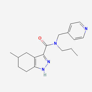 molecular formula C18H24N4O B5315384 5-methyl-N-propyl-N-(pyridin-4-ylmethyl)-4,5,6,7-tetrahydro-2H-indazole-3-carboxamide 