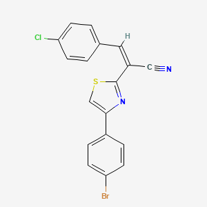 molecular formula C18H10BrClN2S B5315390 2-[4-(4-bromophenyl)-1,3-thiazol-2-yl]-3-(4-chlorophenyl)acrylonitrile 