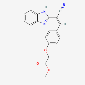 molecular formula C19H15N3O3 B5315397 methyl {4-[2-(1H-benzimidazol-2-yl)-2-cyanovinyl]phenoxy}acetate 