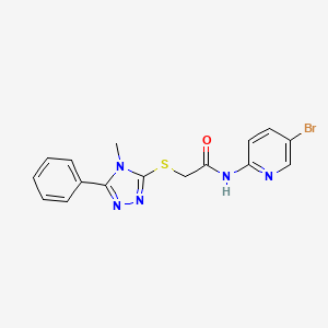 molecular formula C16H14BrN5OS B5315401 N-(5-bromo-2-pyridinyl)-2-[(4-methyl-5-phenyl-4H-1,2,4-triazol-3-yl)thio]acetamide 
