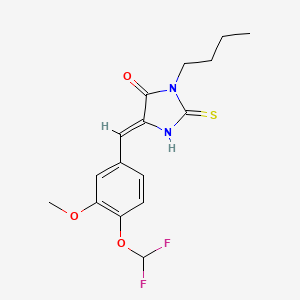molecular formula C16H18F2N2O3S B5315434 3-butyl-5-[4-(difluoromethoxy)-3-methoxybenzylidene]-2-thioxo-4-imidazolidinone 