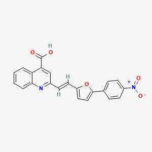 molecular formula C22H14N2O5 B5315436 2-{2-[5-(4-nitrophenyl)-2-furyl]vinyl}-4-quinolinecarboxylic acid 