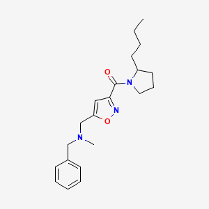 molecular formula C21H29N3O2 B5315448 N-benzyl-1-{3-[(2-butylpyrrolidin-1-yl)carbonyl]isoxazol-5-yl}-N-methylmethanamine 