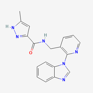 molecular formula C18H16N6O B5315470 N-{[2-(1H-benzimidazol-1-yl)pyridin-3-yl]methyl}-3-methyl-1H-pyrazole-5-carboxamide 