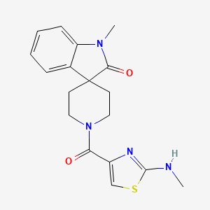 molecular formula C18H20N4O2S B5315488 1-methyl-1'-{[2-(methylamino)-1,3-thiazol-4-yl]carbonyl}spiro[indole-3,4'-piperidin]-2(1H)-one 
