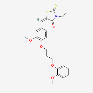 molecular formula C23H25NO5S2 B5315510 3-ethyl-5-{3-methoxy-4-[3-(2-methoxyphenoxy)propoxy]benzylidene}-2-thioxo-1,3-thiazolidin-4-one 