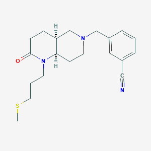 molecular formula C20H27N3OS B5315528 3-{[(4aS*,8aR*)-1-[3-(methylthio)propyl]-2-oxooctahydro-1,6-naphthyridin-6(2H)-yl]methyl}benzonitrile 
