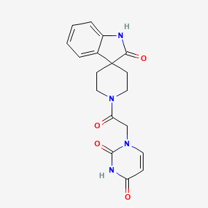 molecular formula C18H18N4O4 B5315536 1-[2-oxo-2-(2-oxo-1,2-dihydro-1'H-spiro[indole-3,4'-piperidin]-1'-yl)ethyl]pyrimidine-2,4(1H,3H)-dione 
