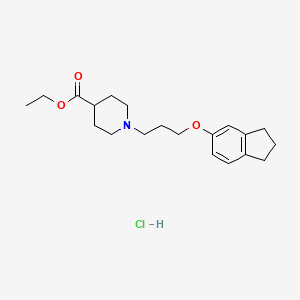 molecular formula C20H30ClNO3 B5315539 ethyl 1-[3-(2,3-dihydro-1H-inden-5-yloxy)propyl]-4-piperidinecarboxylate hydrochloride 