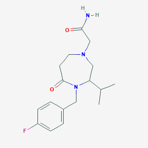 molecular formula C17H24FN3O2 B5315583 2-[4-(4-fluorobenzyl)-3-isopropyl-5-oxo-1,4-diazepan-1-yl]acetamide 