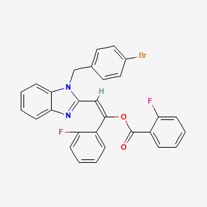 molecular formula C29H19BrF2N2O2 B5315597 2-[1-(4-bromobenzyl)-1H-benzimidazol-2-yl]-1-(2-fluorophenyl)vinyl 2-fluorobenzoate 