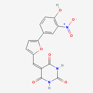 molecular formula C15H9N3O7 B5315600 5-{[5-(4-hydroxy-3-nitrophenyl)-2-furyl]methylene}-2,4,6(1H,3H,5H)-pyrimidinetrione 