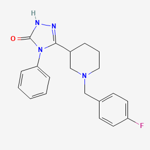 molecular formula C20H21FN4O B5315618 5-[1-(4-fluorobenzyl)-3-piperidinyl]-4-phenyl-2,4-dihydro-3H-1,2,4-triazol-3-one 