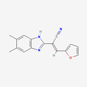 molecular formula C16H13N3O B5315622 2-(5,6-dimethyl-1H-benzimidazol-2-yl)-3-(2-furyl)acrylonitrile 