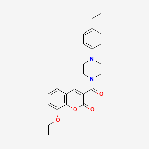 molecular formula C24H26N2O4 B5315628 8-ethoxy-3-{[4-(4-ethylphenyl)-1-piperazinyl]carbonyl}-2H-chromen-2-one 