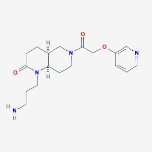 molecular formula C18H26N4O3 B5315636 rel-(4aS,8aR)-1-(3-aminopropyl)-6-[(3-pyridinyloxy)acetyl]octahydro-1,6-naphthyridin-2(1H)-one dihydrochloride 