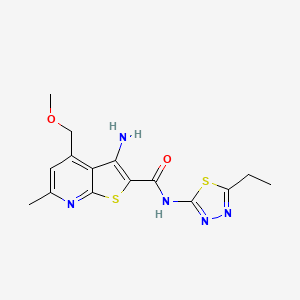 molecular formula C15H17N5O2S2 B5315661 3-amino-N-(5-ethyl-1,3,4-thiadiazol-2-yl)-4-(methoxymethyl)-6-methylthieno[2,3-b]pyridine-2-carboxamide 