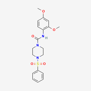 molecular formula C19H23N3O5S B5315673 N-(2,4-dimethoxyphenyl)-4-(phenylsulfonyl)-1-piperazinecarboxamide 