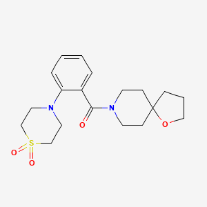 molecular formula C19H26N2O4S B5315700 8-[2-(1,1-dioxido-4-thiomorpholinyl)benzoyl]-1-oxa-8-azaspiro[4.5]decane 