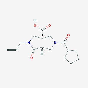 molecular formula C16H22N2O4 B5315729 (3aR*,6aS*)-2-allyl-5-(cyclopentylcarbonyl)-1-oxohexahydropyrrolo[3,4-c]pyrrole-3a(1H)-carboxylic acid 