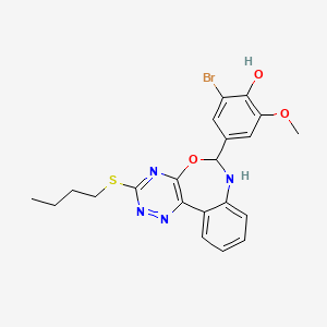 molecular formula C21H21BrN4O3S B5315738 2-bromo-4-[3-(butylthio)-6,7-dihydro[1,2,4]triazino[5,6-d][3,1]benzoxazepin-6-yl]-6-methoxyphenol 