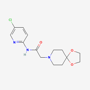 molecular formula C14H18ClN3O3 B5315742 N-(5-chloro-2-pyridinyl)-2-(1,4-dioxa-8-azaspiro[4.5]dec-8-yl)acetamide 