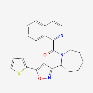 molecular formula C23H21N3O2S B5315759 1-({2-[5-(2-thienyl)-3-isoxazolyl]-1-azepanyl}carbonyl)isoquinoline 