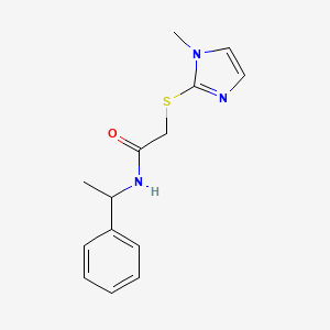 molecular formula C14H17N3OS B5315763 2-[(1-methyl-1H-imidazol-2-yl)thio]-N-(1-phenylethyl)acetamide 