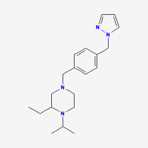 molecular formula C20H30N4 B5315772 2-ethyl-1-isopropyl-4-[4-(1H-pyrazol-1-ylmethyl)benzyl]piperazine 