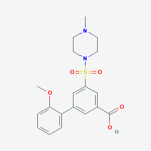molecular formula C19H22N2O5S B5315788 2'-methoxy-5-[(4-methylpiperazin-1-yl)sulfonyl]biphenyl-3-carboxylic acid 