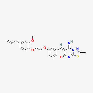 molecular formula C25H24N4O4S B5315796 6-{3-[2-(4-allyl-2-methoxyphenoxy)ethoxy]benzylidene}-5-imino-2-methyl-5,6-dihydro-7H-[1,3,4]thiadiazolo[3,2-a]pyrimidin-7-one 