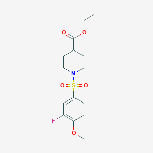 molecular formula C15H20FNO5S B5315817 ethyl 1-[(3-fluoro-4-methoxyphenyl)sulfonyl]-4-piperidinecarboxylate 
