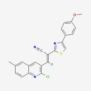molecular formula C23H16ClN3OS B5315849 3-(2-chloro-6-methyl-3-quinolinyl)-2-[4-(4-methoxyphenyl)-1,3-thiazol-2-yl]acrylonitrile 
