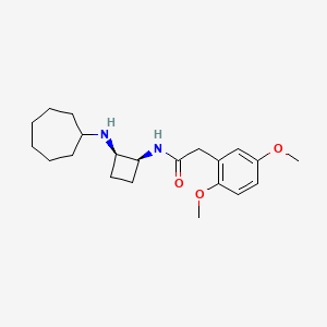 N-[(1S*,2R*)-2-(cycloheptylamino)cyclobutyl]-2-(2,5-dimethoxyphenyl)acetamide