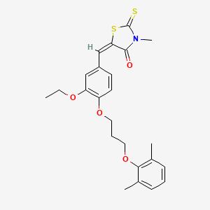 molecular formula C24H27NO4S2 B5315865 5-{4-[3-(2,6-dimethylphenoxy)propoxy]-3-ethoxybenzylidene}-3-methyl-2-thioxo-1,3-thiazolidin-4-one 