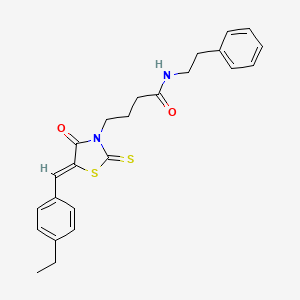 molecular formula C24H26N2O2S2 B5315893 4-[5-(4-ethylbenzylidene)-4-oxo-2-thioxo-1,3-thiazolidin-3-yl]-N-(2-phenylethyl)butanamide 