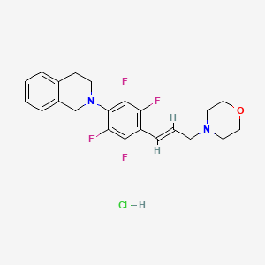 molecular formula C22H23ClF4N2O B5315910 2-{2,3,5,6-tetrafluoro-4-[3-(4-morpholinyl)-1-propen-1-yl]phenyl}-1,2,3,4-tetrahydroisoquinoline hydrochloride 