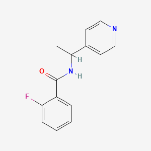 2-fluoro-N-[1-(4-pyridinyl)ethyl]benzamide