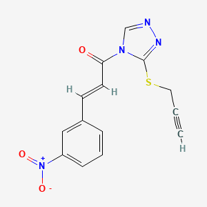 molecular formula C14H10N4O3S B5315940 4-[3-(3-nitrophenyl)acryloyl]-3-(2-propyn-1-ylthio)-4H-1,2,4-triazole 