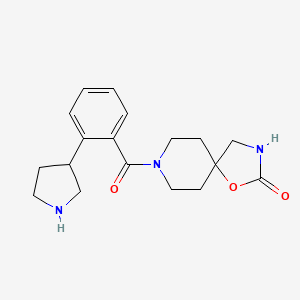 molecular formula C18H23N3O3 B5315955 8-[2-(3-pyrrolidinyl)benzoyl]-1-oxa-3,8-diazaspiro[4.5]decan-2-one hydrochloride 