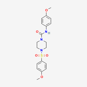 molecular formula C19H23N3O5S B5315962 N-(4-methoxyphenyl)-4-[(4-methoxyphenyl)sulfonyl]-1-piperazinecarboxamide 